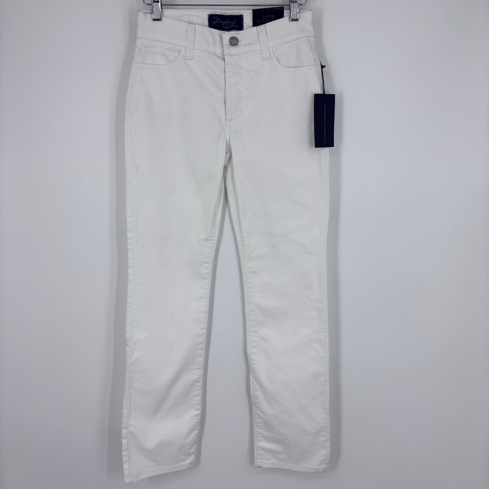 NYDJ Not Your Daughters Jeans Sheri Slim Womens 0P White Straight Leg NEW W/FLAW